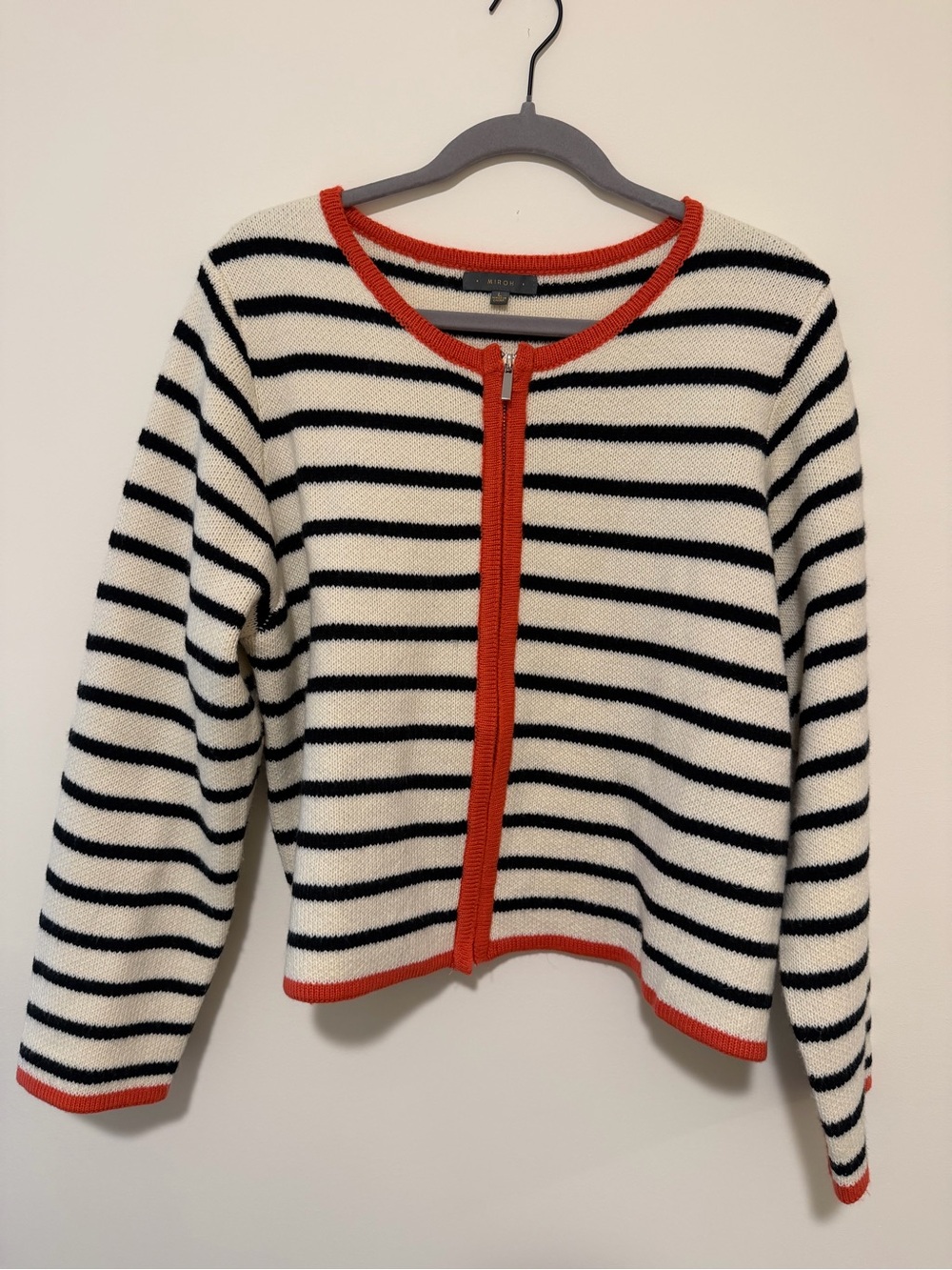 Striped Miroh Zippered Cardigan - sz L